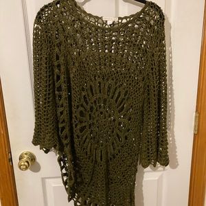 Knit flared sleeve summer sweater